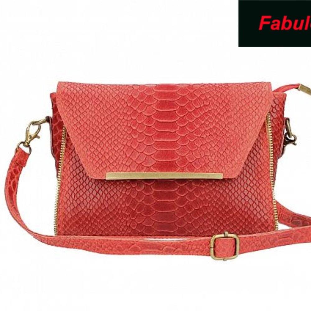 Adorable Red Leather Bag (Crossbody)
